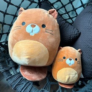 Squishmallows Chip the beaver 12" & 7" NWT